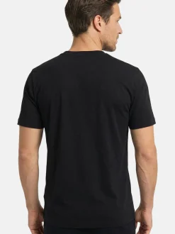 CASAMODA Herren T-Shirt - 4er Pack Basic in schwarz