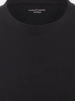 CASAMODA Herren T-Shirt - 4er Pack Basic in schwarz