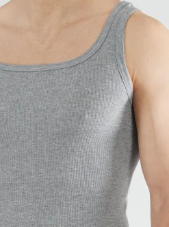 Ceceba Herren Tanktop - Classic Double Rib in grau