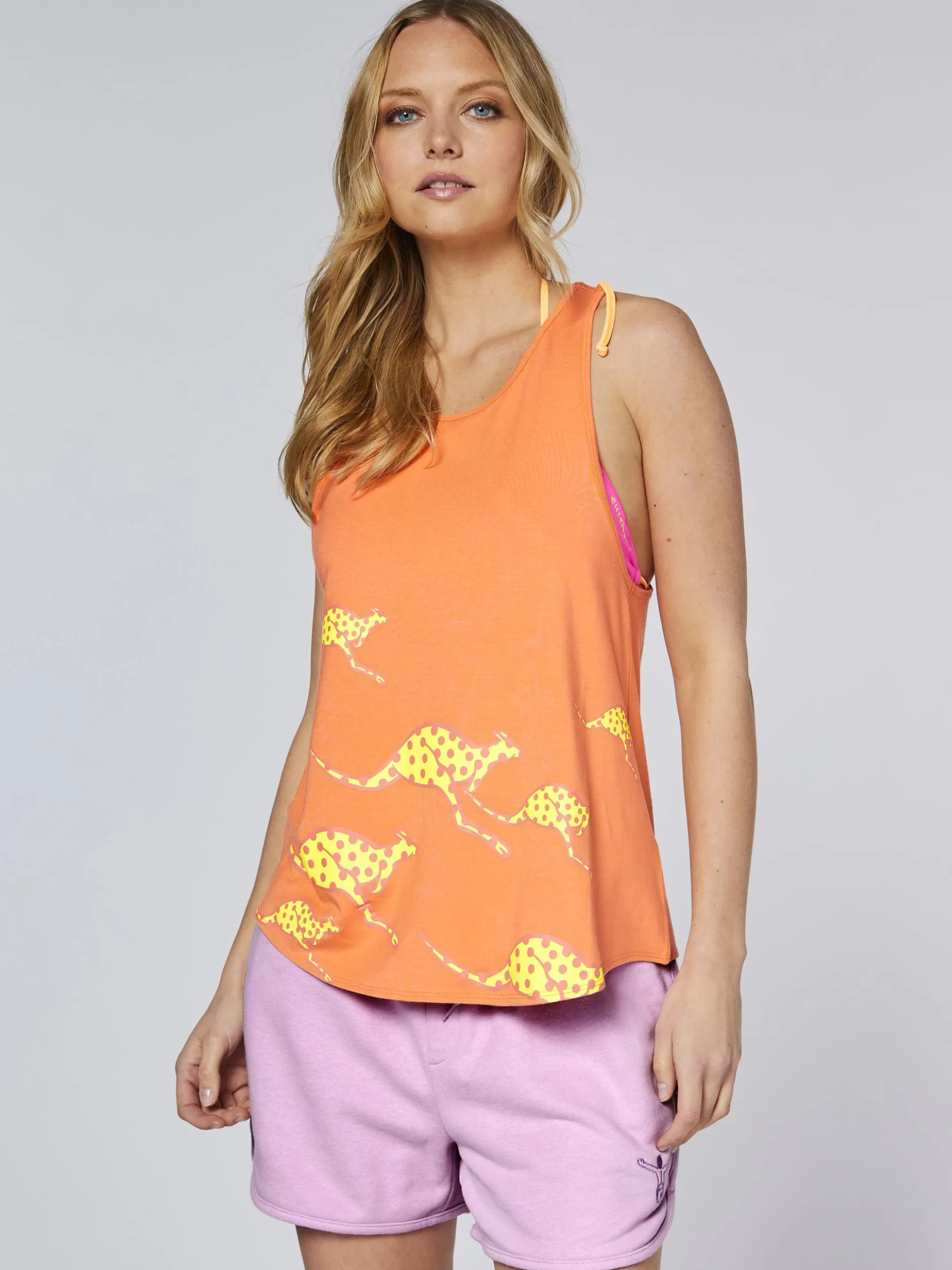 Chiemsee Damen Top in orange - Ausschnitt: Rundhals