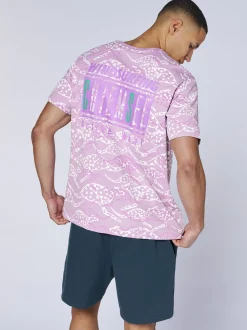 Chiemsee Herren T-Shirt in lila - Ausschnitt: Rundhals