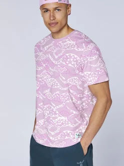 Chiemsee Herren T-Shirt in lila - Ausschnitt: Rundhals