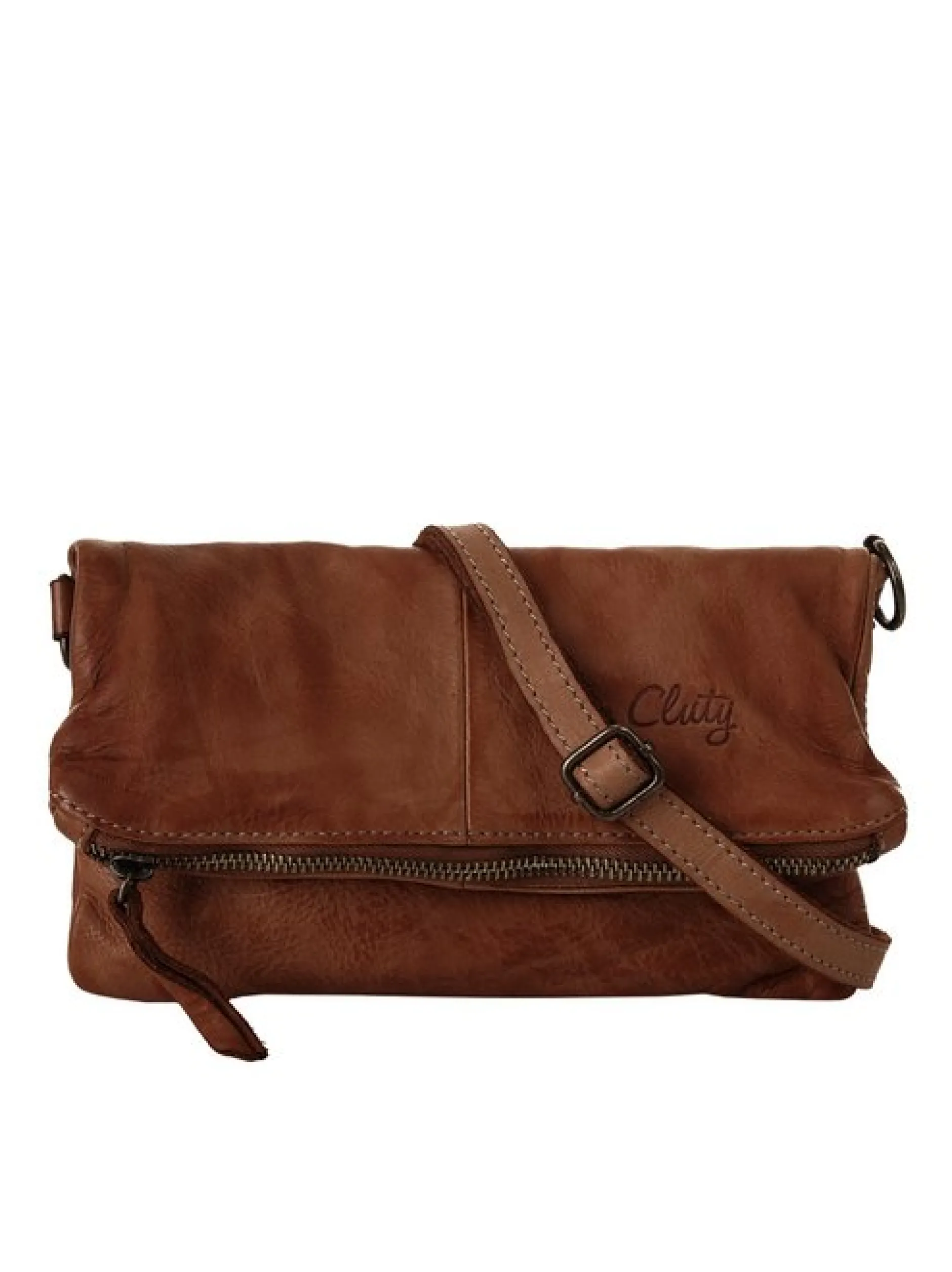 Cluty Damen Abendtasche in cognac