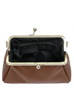 Cluty Damen Abendtasche in cognac