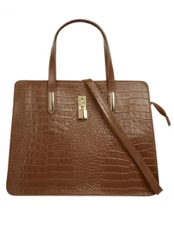 Cluty Damen Handtasche in cognac