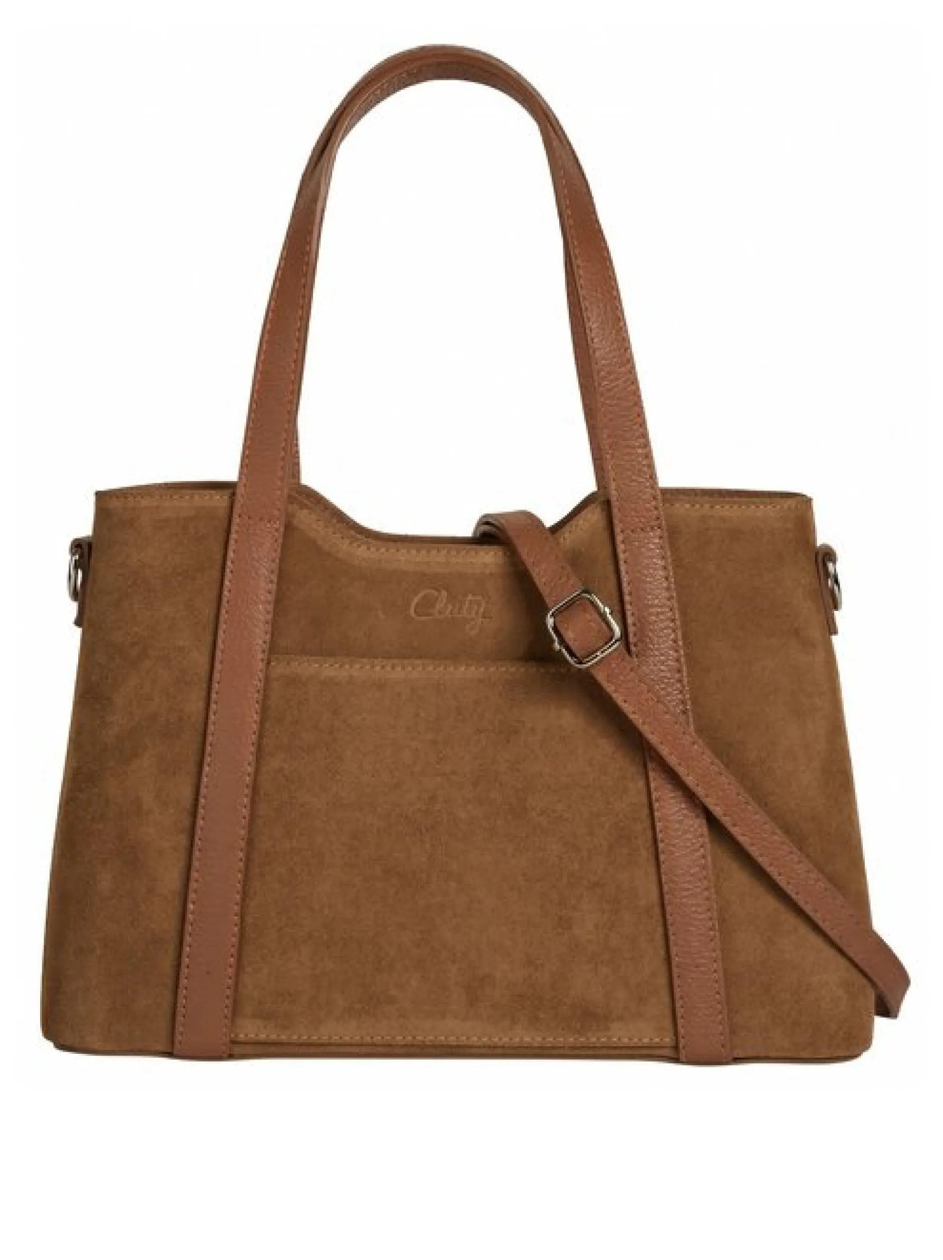 Cluty Damen Handtasche in cognac