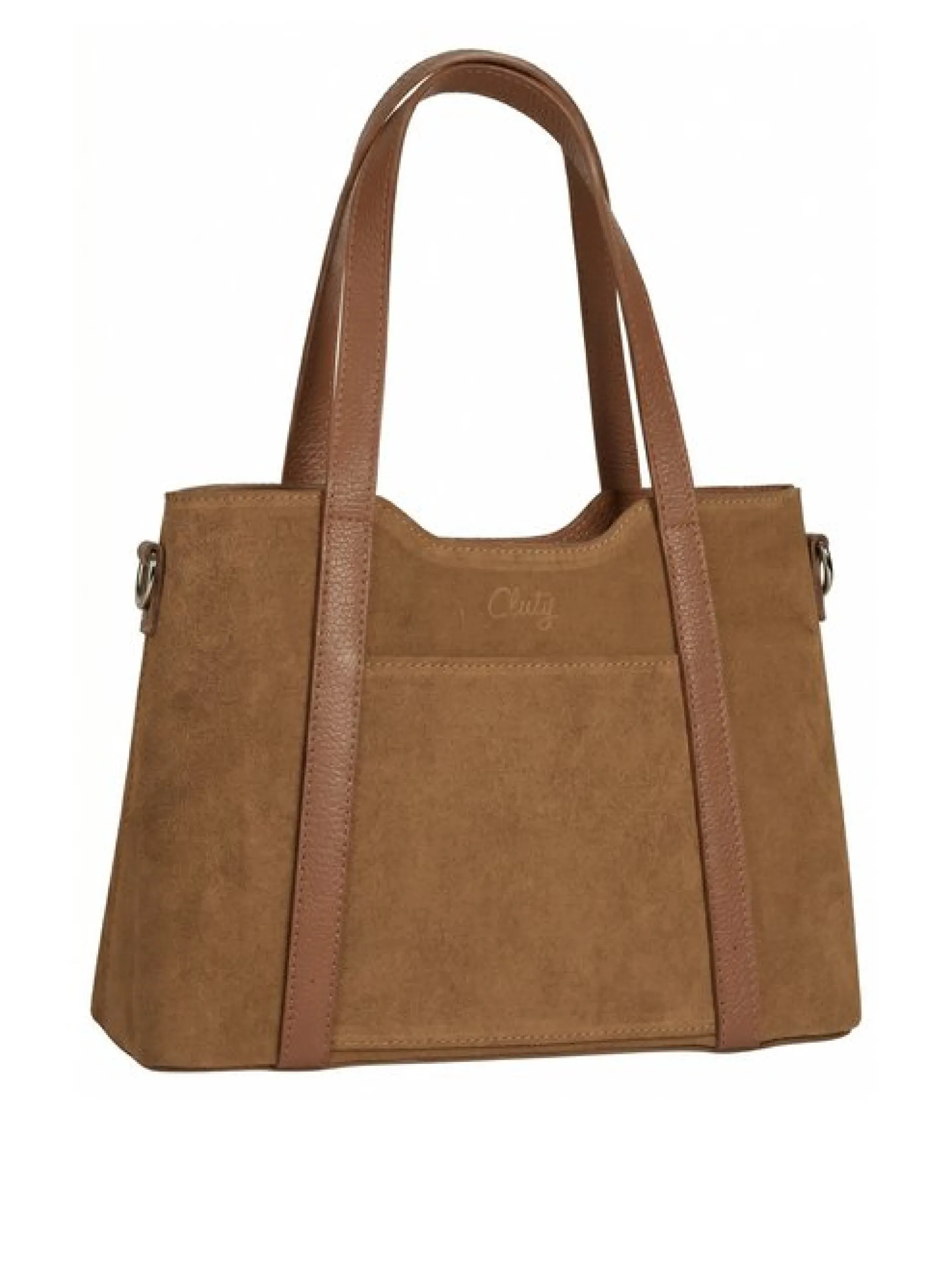 Cluty Damen Handtasche in cognac