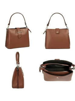 Cluty Damen Handtasche in cognac