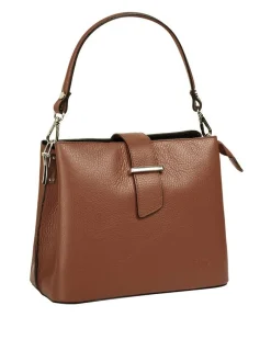 Cluty Damen Handtasche in cognac