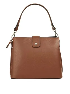 Cluty Damen Handtasche in cognac