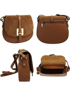 Cluty Damen Umhängetasche in cognac