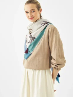 Codello Damen Jacquard-Tuch in beige
