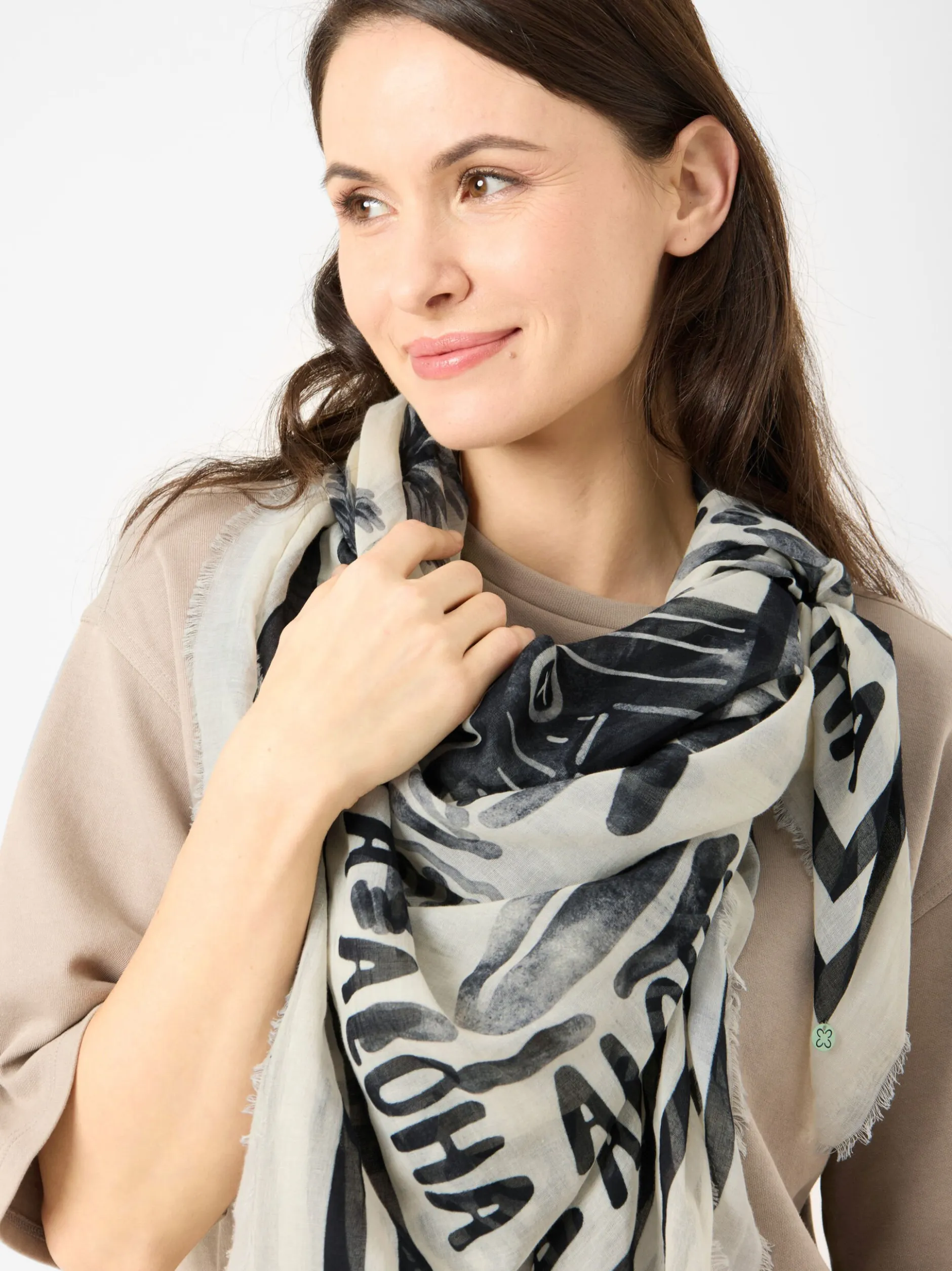 Codello Damen Tuch in ecru schwarz