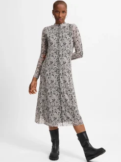 comma casual identity Damen Kleid in schwarz beige