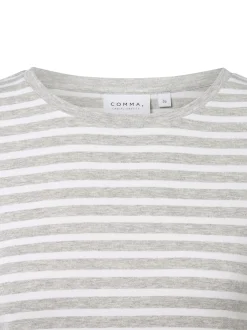 comma casual identity Damen Langarmshirt in ecru hellgrau