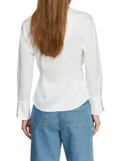comma Damen Bluse in weiß - Ärmel: langarm