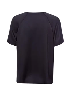 comma Damen Blusenshirt in marine - Ausschnitt: Rundhals