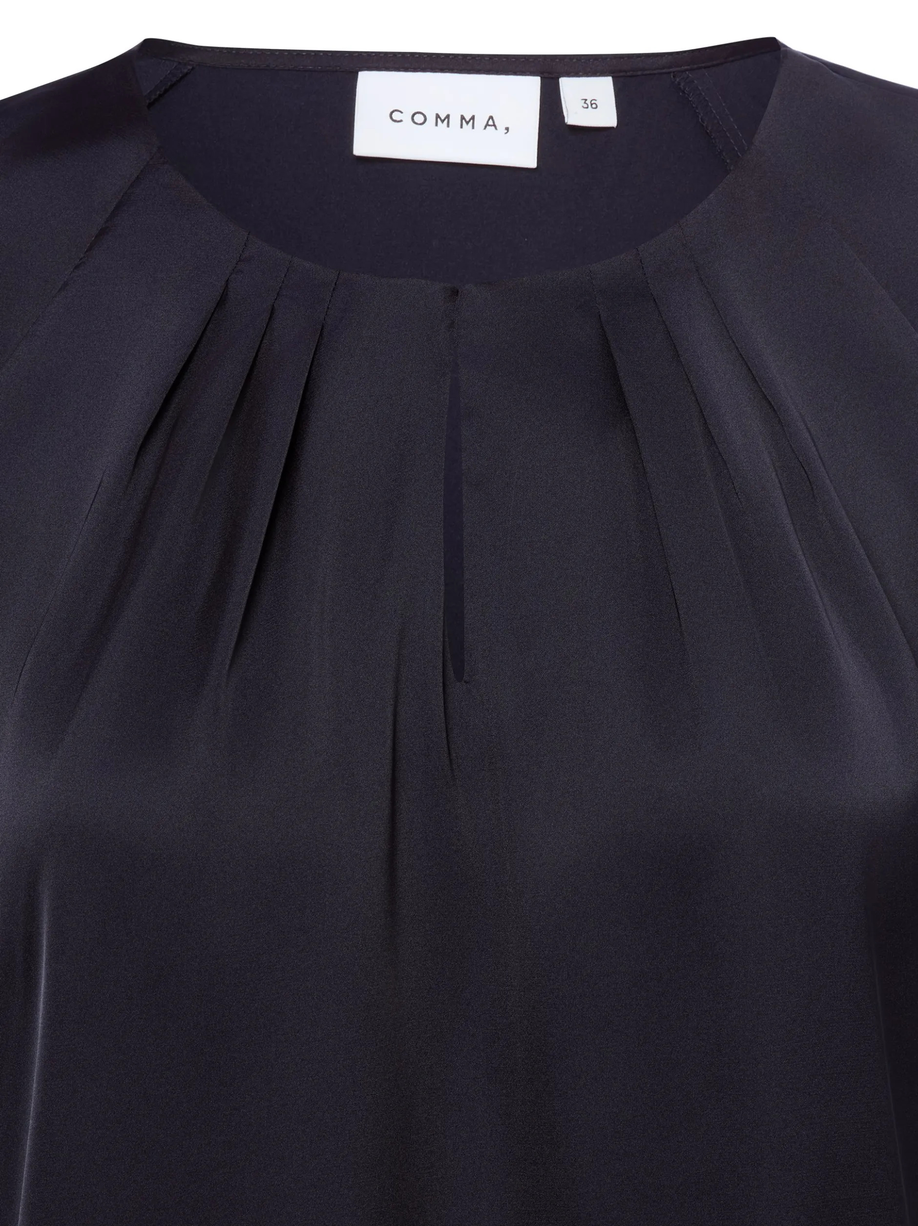 comma Damen Blusenshirt in marine - Ausschnitt: Rundhals