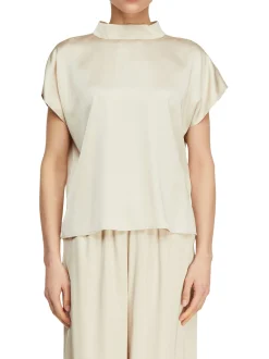 comma Damen Blusenshirt in schoko - Ärmel: extra kurz