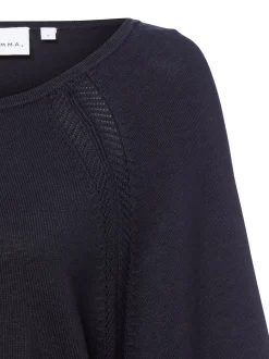 comma Damen Feinstrickpullover in marine
