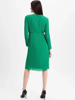 comma Damen Freizeitkleid in grün - Ausschnitt: Rundhals