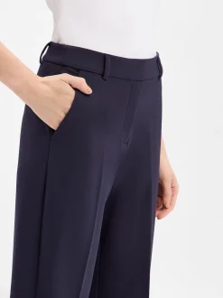 comma Damen Jersey-Anzughose in marine - Länge: lang