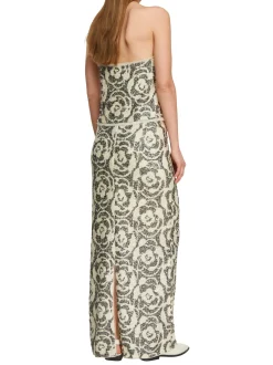 comma Damen Paillettenrock in beige schwarz