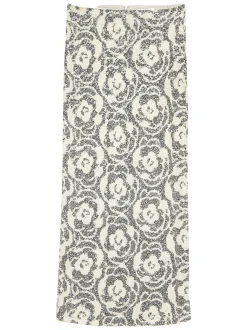 comma Damen Paillettenrock in beige schwarz