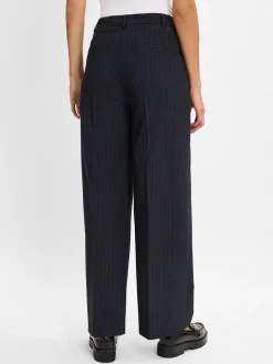 comma Damen Stoffhose in marine silber - Länge: lang