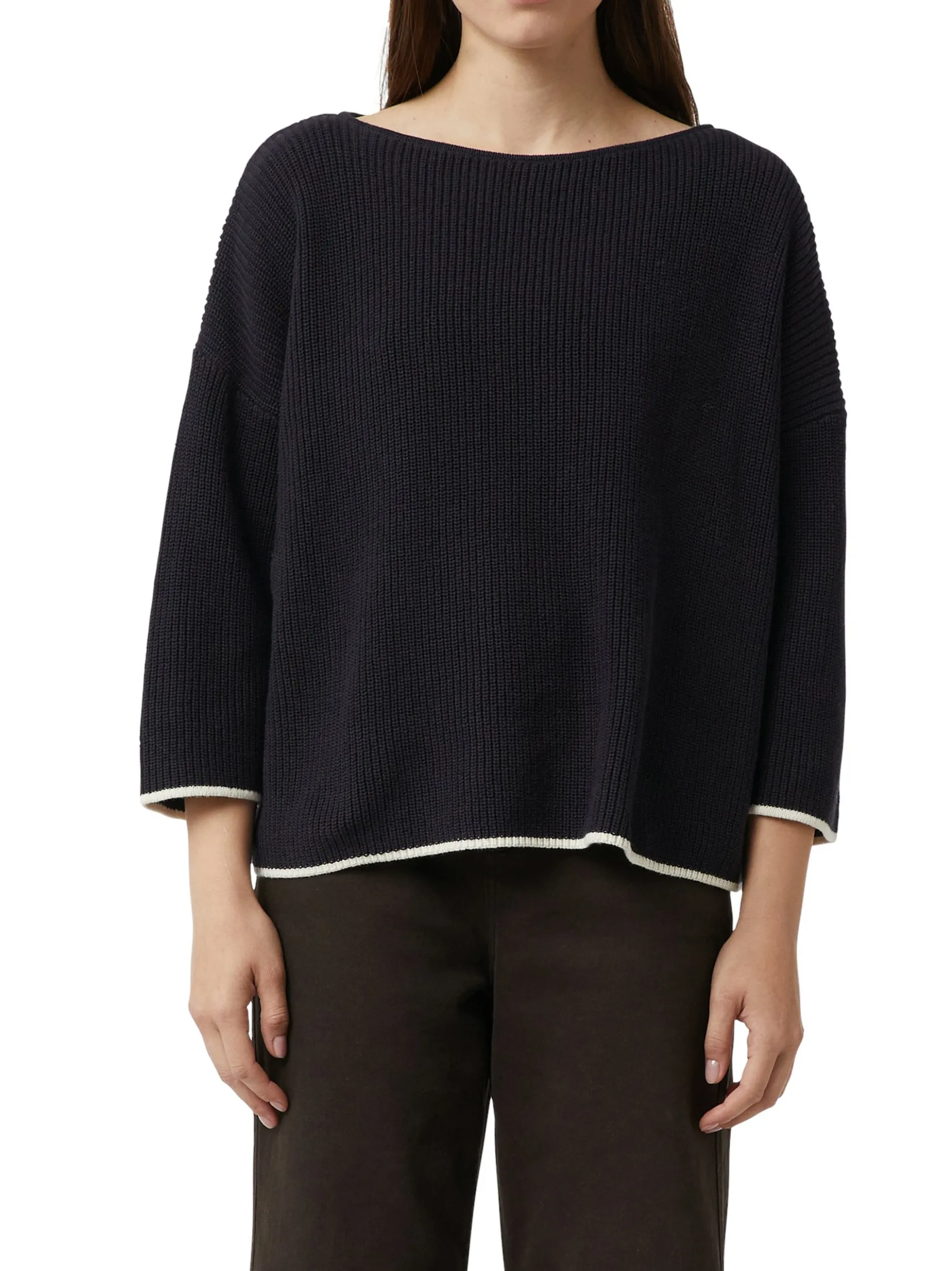 comma Damen Strickpullover in marine - Ärmel: 3/4 Arm