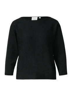 comma Damen Strickpullover in schwarz - Ärmel: 3/4 Arm