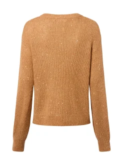 comma Damen Strickpullover mit Alpaka-Anteil in camel