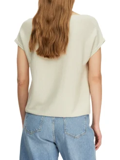 comma Damen Strickshirt in beige - Ausschnitt: Rundhals