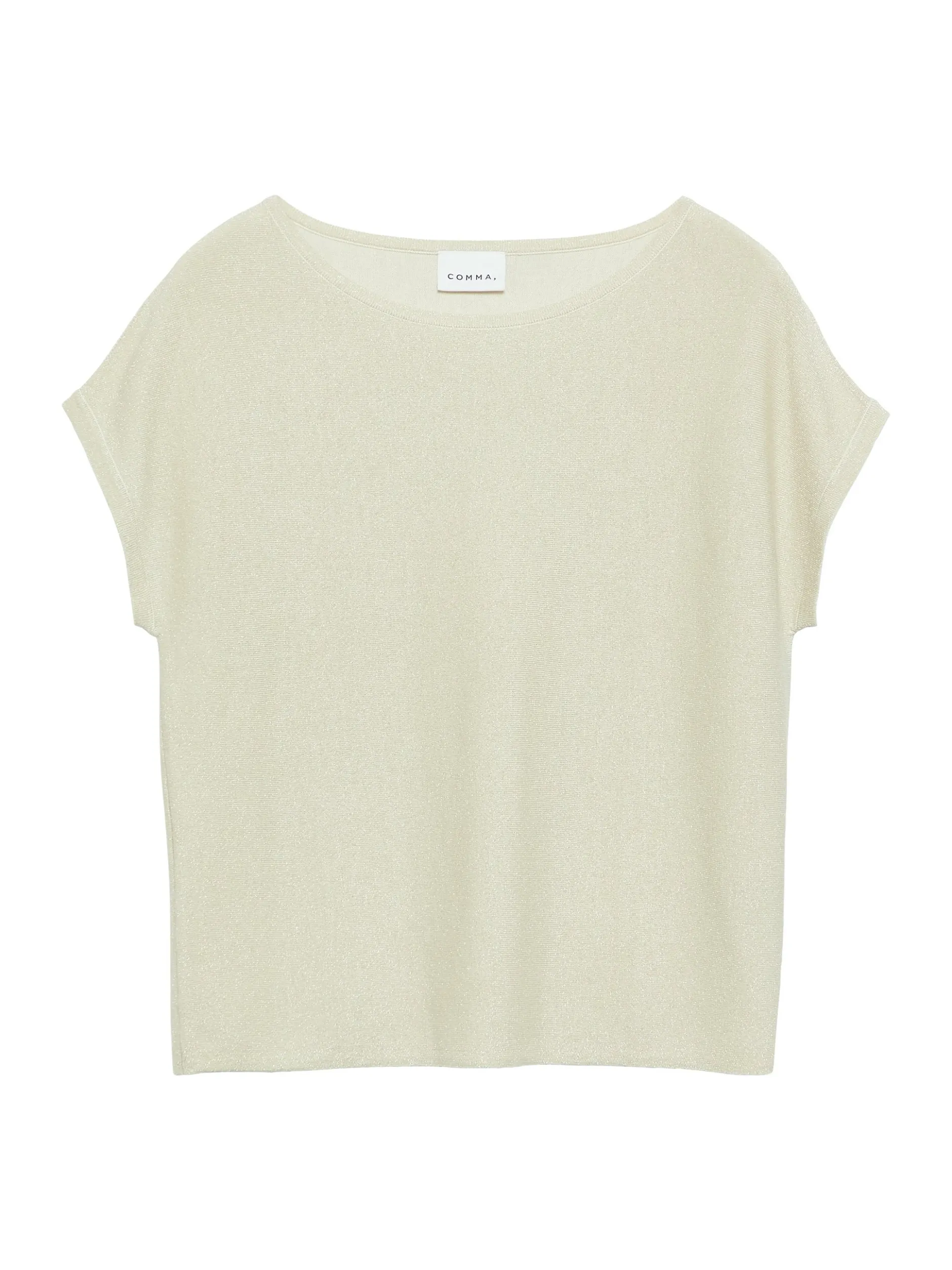 comma Damen Strickshirt in beige - Ausschnitt: Rundhals