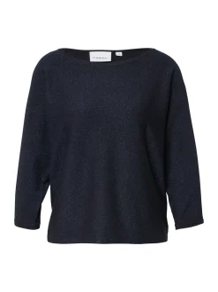 comma Damen Strickshirt in marine - Ausschnitt: Rundhals