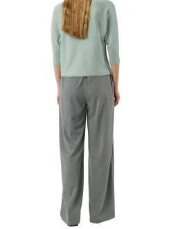 comma Damen Strickshirt in mint silber - Ärmel: Halbarm