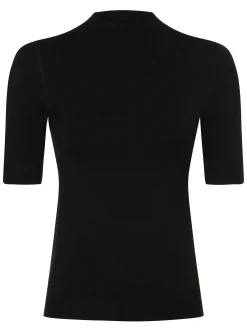 comma Damen Strickshirt in schwarz - Ärmel: Halbarm