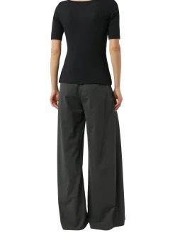 comma Damen T-Shirt in schwarz - Ausschnitt: U-Boot