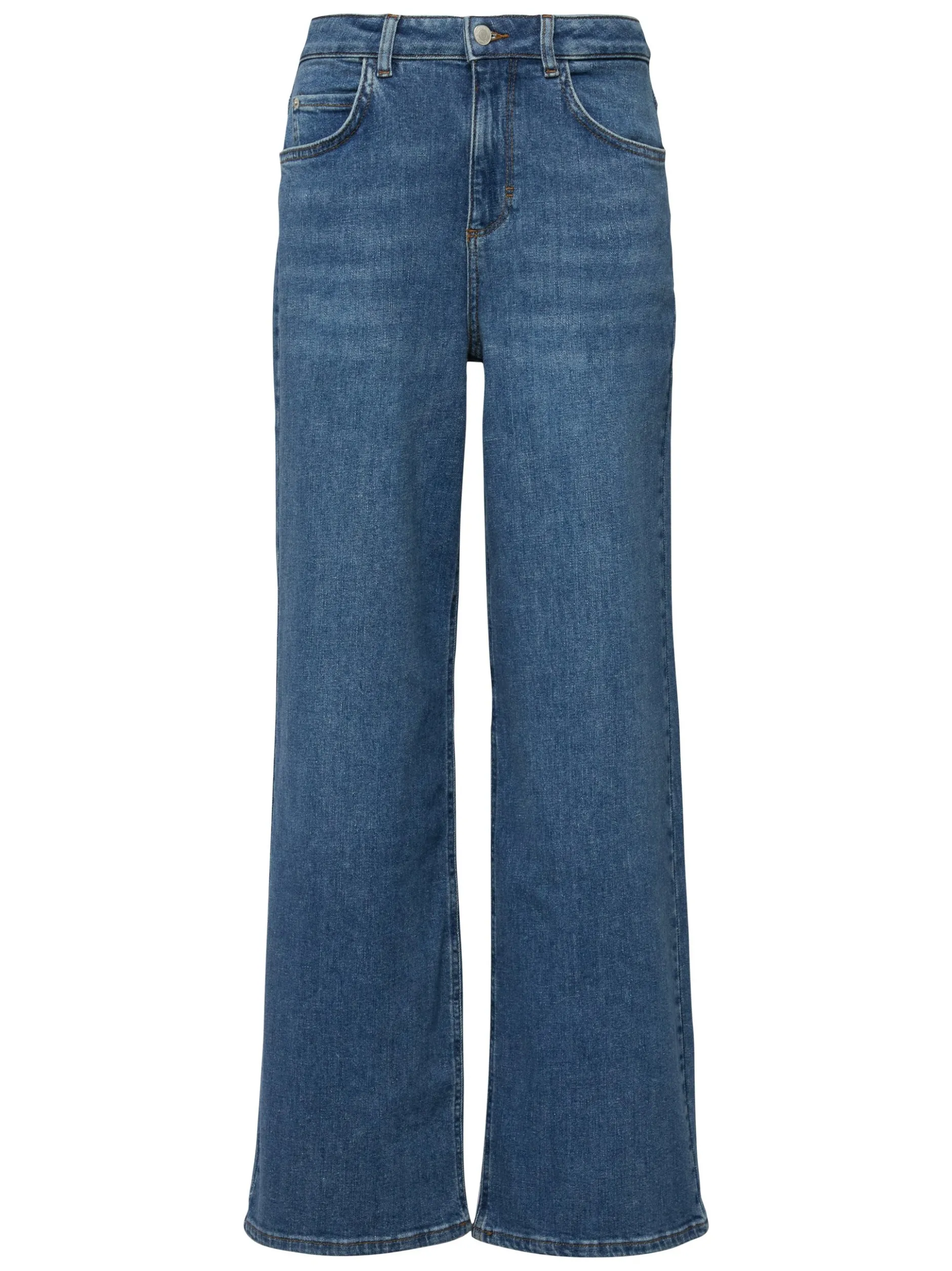 comma Damen Wide Leg Jeans - Anna in denim - Länge: lang