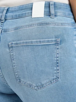 comma Damen Wid-leg-Jeans in light stone - Länge: lang