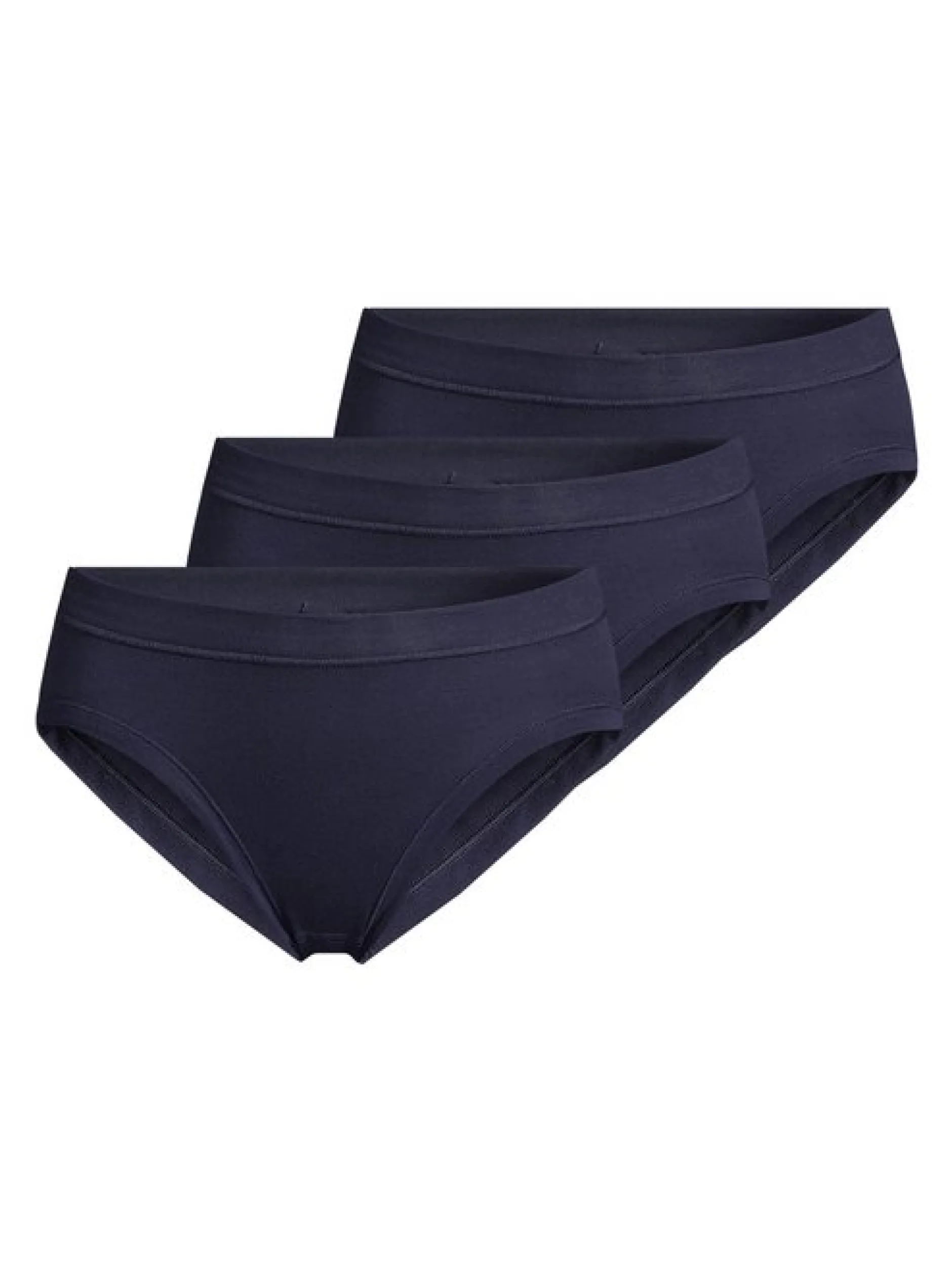 con-ta Damen Hüftslip - 3er Pack Feinripp in blau