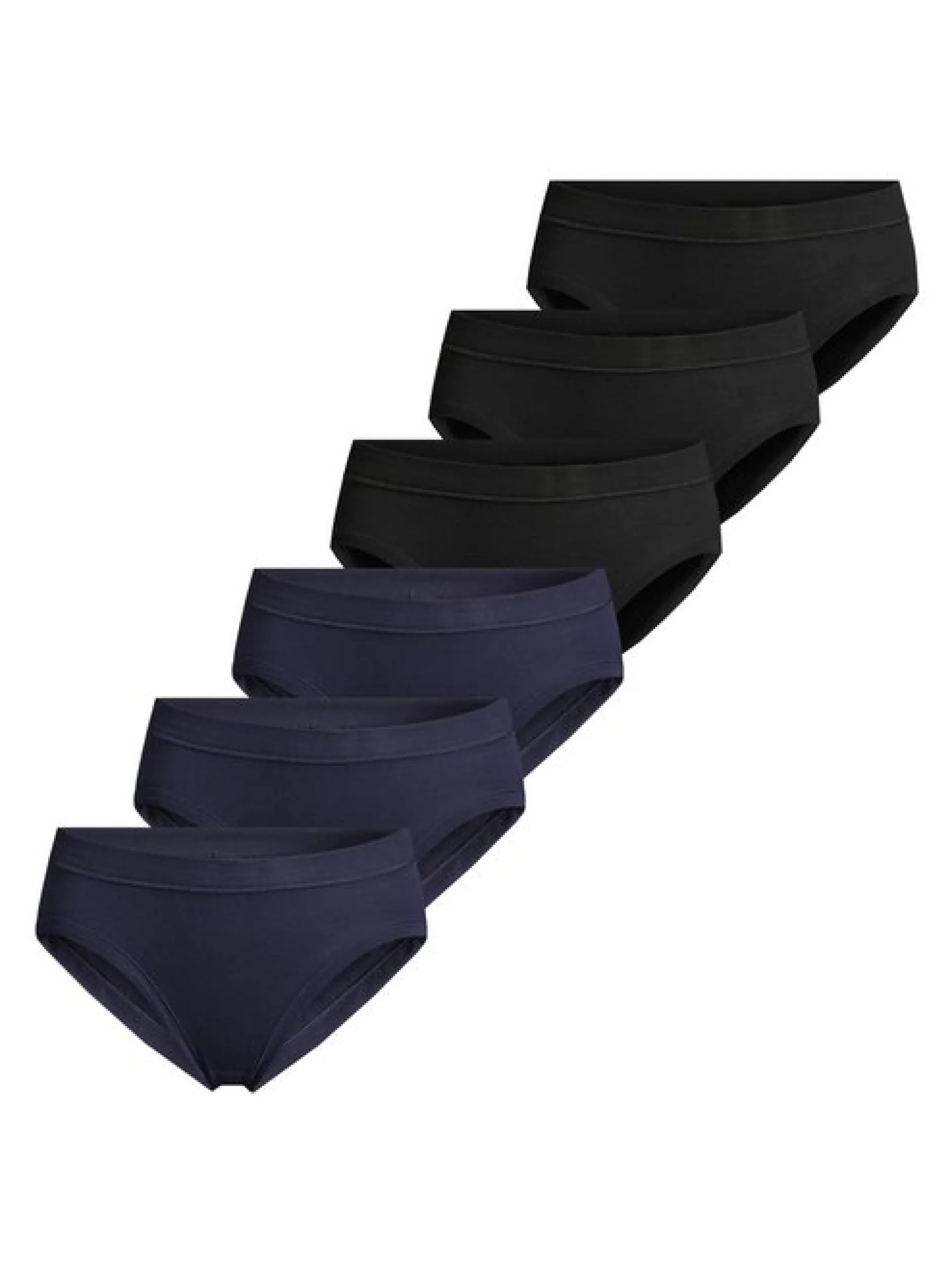 con-ta Damen Hüftslip - 6er Pack Feinripp in blau