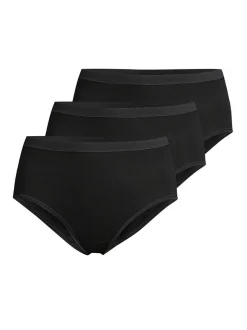 con-ta Damen Maxi Slip - 3er Pack Feinripp in schwarz