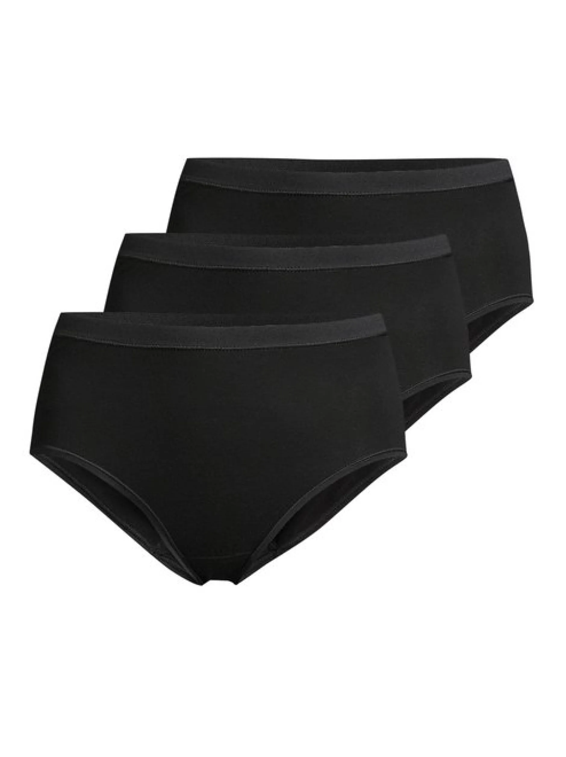 con-ta Damen Maxi Slip - 3er Pack Feinripp in schwarz