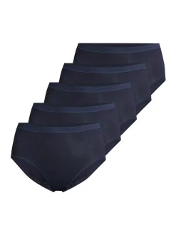 con-ta Damen Maxi Slip - 5er Pack Feinripp in blau