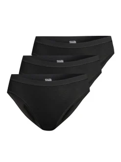 con-ta Damen Midi Slip - 3er Pack Feinripp in schwarz