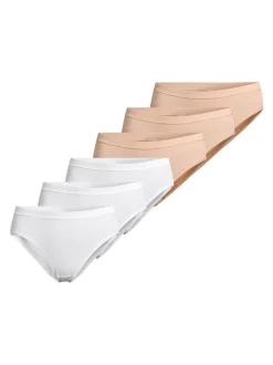 con-ta Damen Midi Slip - 6er Pack Feinripp in beige