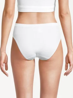 con-ta Damen Midi Slip - 6er Pack Feinripp in weiß