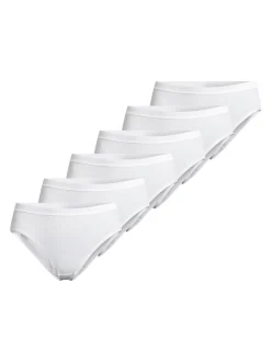con-ta Damen Midi Slip - 6er Pack Feinripp in weiß