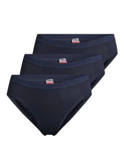 con-ta Damen Midi Slip - 3er Pack Feinripp in blau